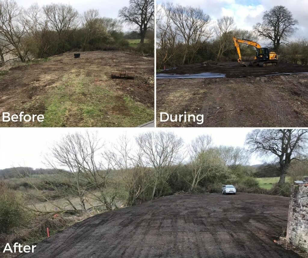 Land reinstatement works before, during and after